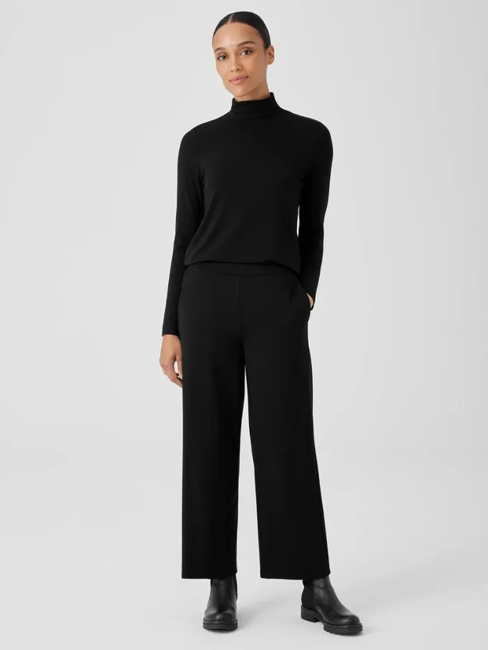 Eileen Fisher Petite Washable Flex Ponte WideLeg Pant Black 8211 Shop