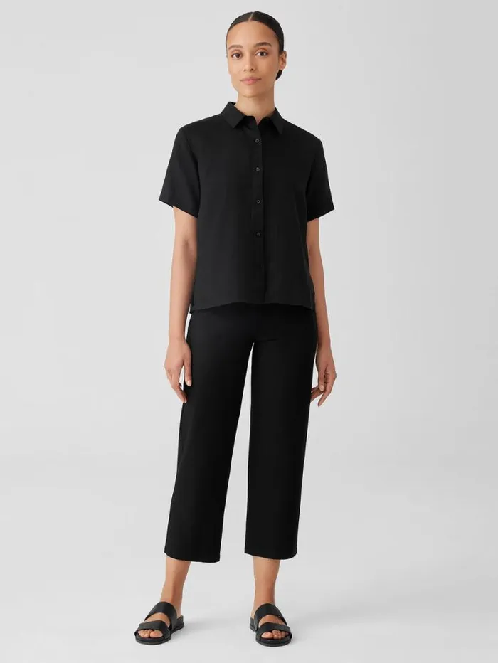 Eileen Fisher Petite Washable Stretch Crepe Straight Pant With Yoke Black 8211 Shop
