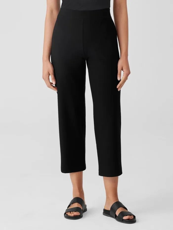 Eileen Fisher Petite Washable Stretch Crepe Straight Pant With Yoke Black 8211 Shop