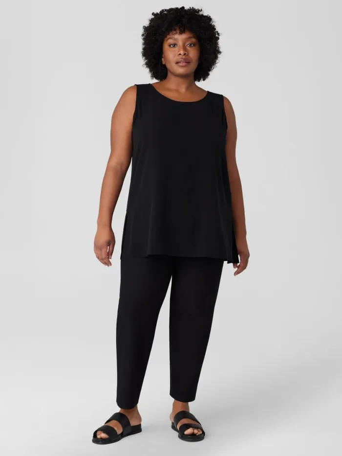 Eileen Fisher Petite Washable Stretch Crepe Straight Pant With Yoke Black 8211 Shop