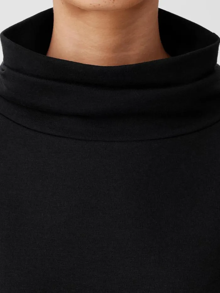 Eileen Fisher Tops and Tees Cozy Brushed Terry Hug Funnel Neck Top Black 8211 Shop