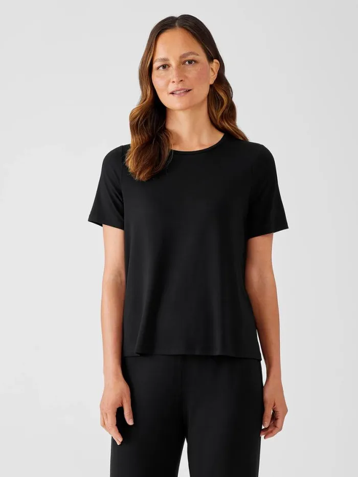 Eileen Fisher Tops and Tees Fine Jersey Crew Neck Tee Black 8211 Shop