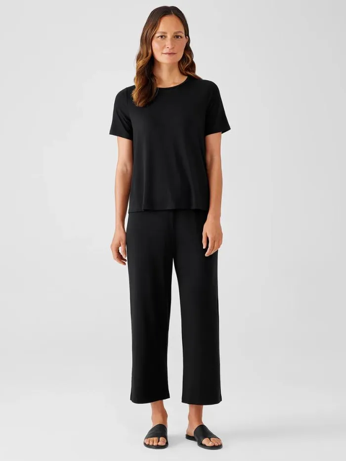 Eileen Fisher Tops and Tees Fine Jersey Crew Neck Tee Black 8211 Shop
