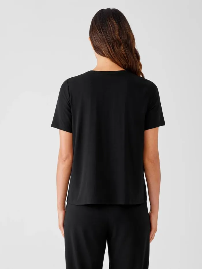 Eileen Fisher Tops and Tees Fine Jersey Crew Neck Tee Black 8211 Shop