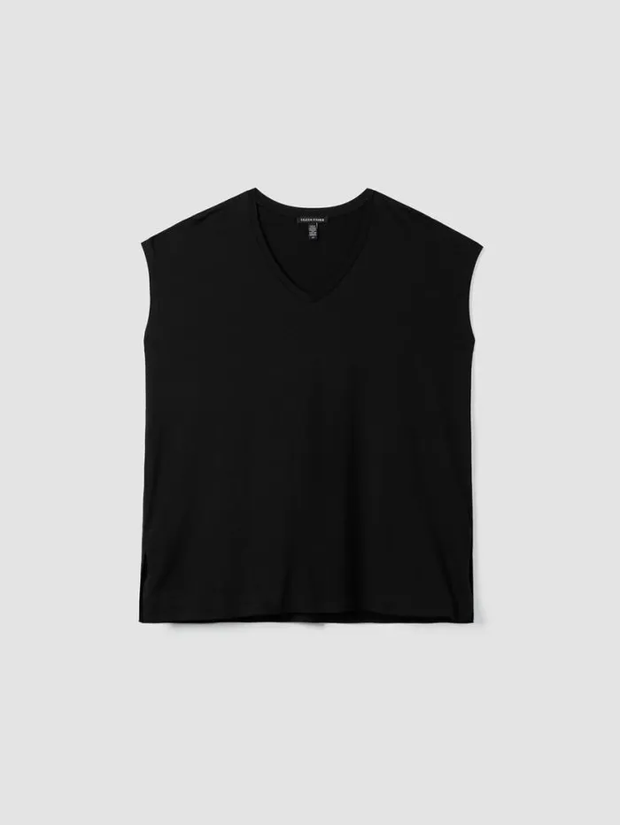 Eileen Fisher Tops and Tees Fine Jersey Square Top Black 8211 Shop