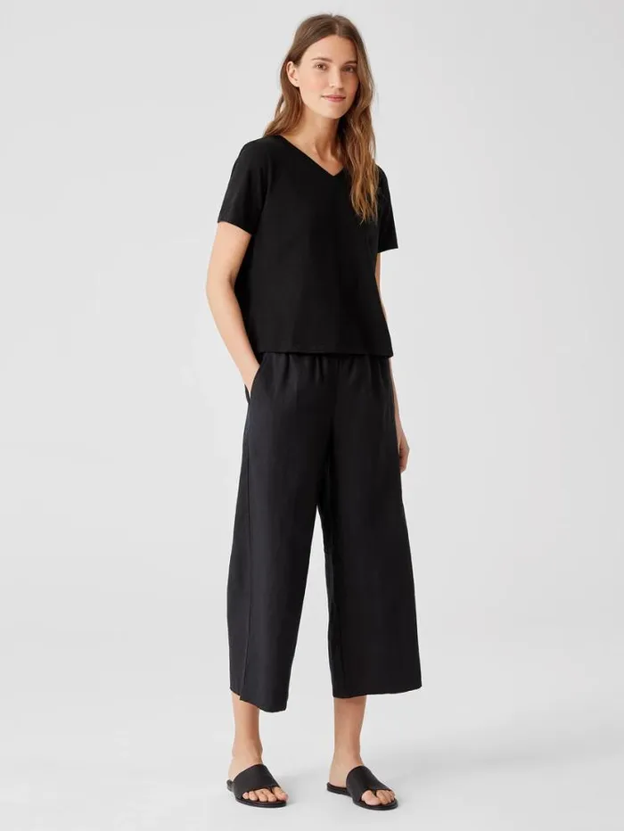 Eileen Fisher Tops and Tees Organic Cotton Slub VNeck Tee Black 8211 Shop