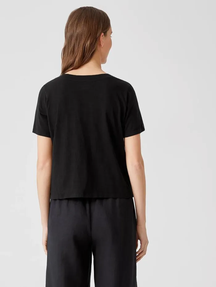 Eileen Fisher Tops and Tees Organic Cotton Slub VNeck Tee Black 8211 Shop