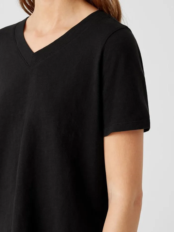 Eileen Fisher Tops and Tees Organic Cotton Slub VNeck Tee Black 8211 Shop