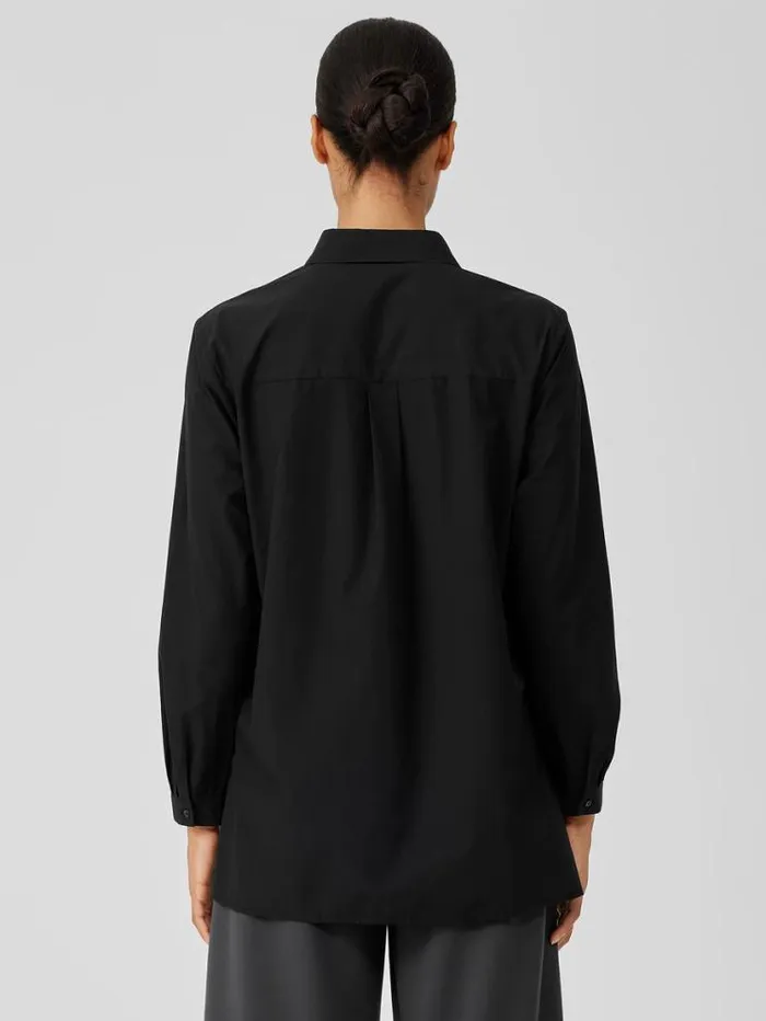 Eileen Fisher Tops and Tees Washed Organic Cotton Poplin Shirt Black 8211 Shop