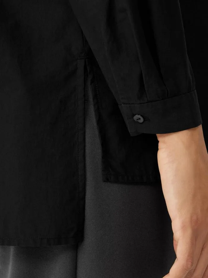 Eileen Fisher Tops and Tees Washed Organic Cotton Poplin Shirt Black 8211 Shop