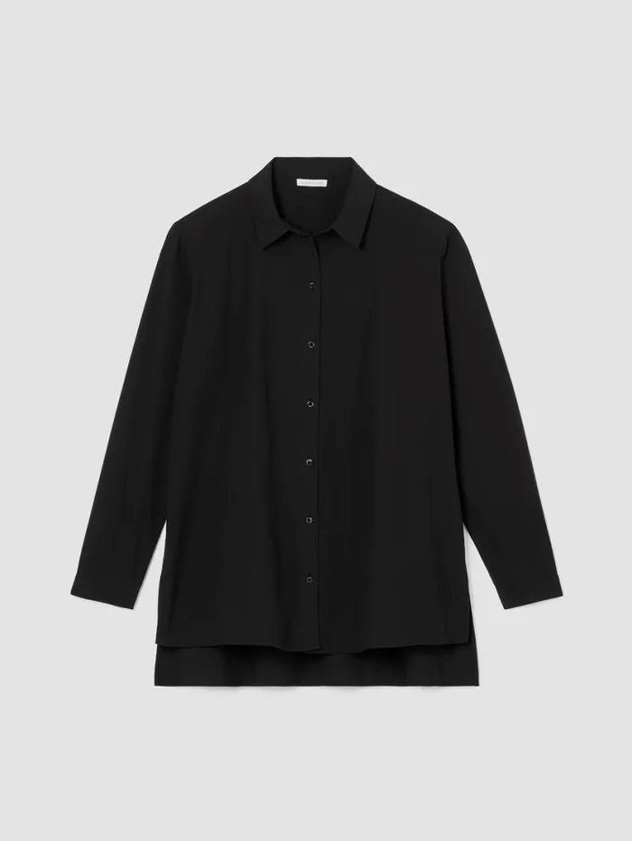 Eileen Fisher Tops and Tees Washed Organic Cotton Poplin Shirt Black 8211 Shop