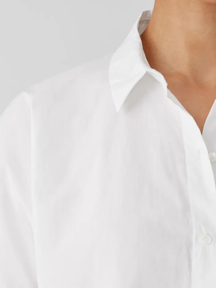 Eileen Fisher Tops and Tees Washed Organic Cotton Poplin ShortSleeve Shirt White 8211 Shop