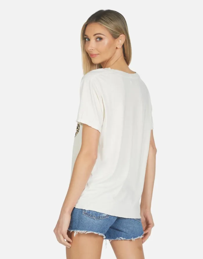 Elara Leopard Lip Ivory Women039s Lauren Moshi Short Sleeve