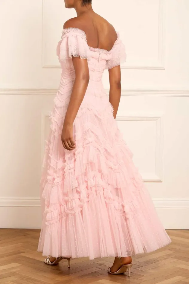Elia OffShoulder Gown Pink Women Needle and Thread Dresses
