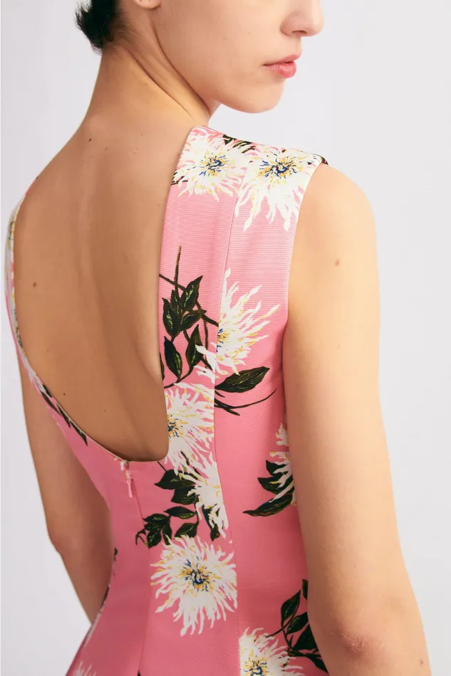 Emilia Wickstead Dresses Women Nodin Gown In Coral Dahlia Floral Taffeta Faille Emilia Wickstead Dresses Women Nodin Gown In Coral Dahlia Floral Taffeta Faille