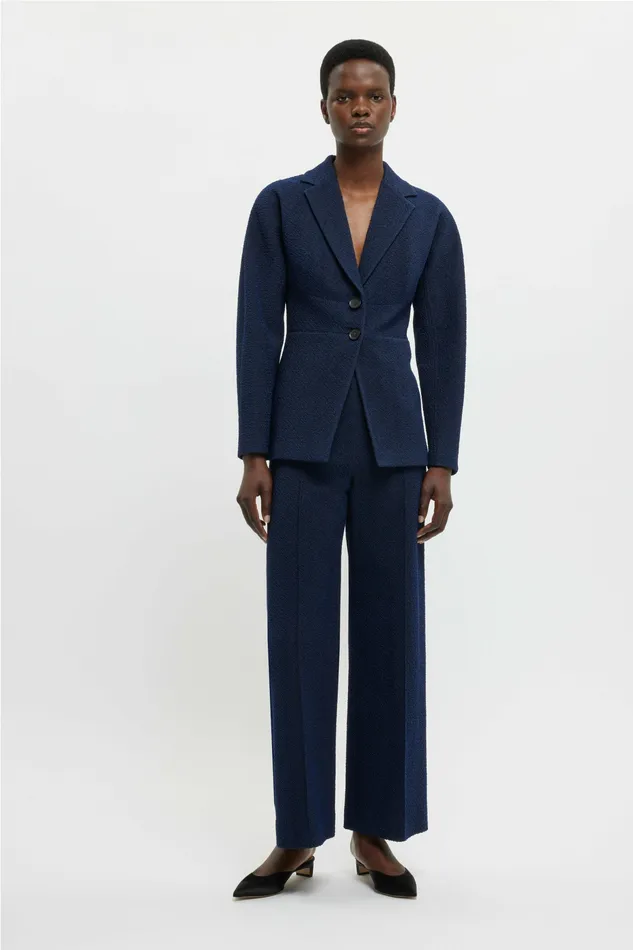 Emilia Wickstead Jackets And Coats Women Cezanne Jacket In Dark Navy Cotton Boucle