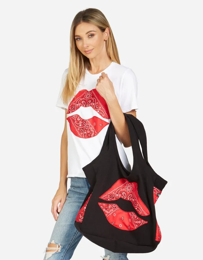 Fatima Bandana Lip Black Red Bandana Women039s Lauren Moshi Bags