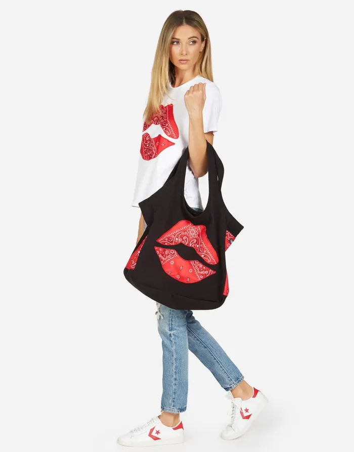 Fatima Bandana Lip Black Red Bandana Women039s Lauren Moshi Bags