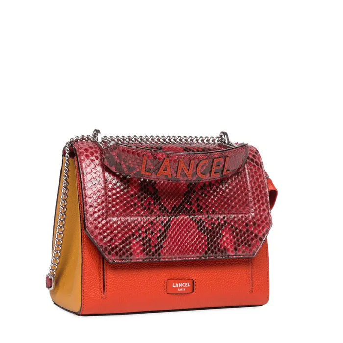 Flap Bag With Handle Multico Carmine Women Lancel The Exotics Flap Bag With Handle Multico Carmine Women Lancel The Exotics