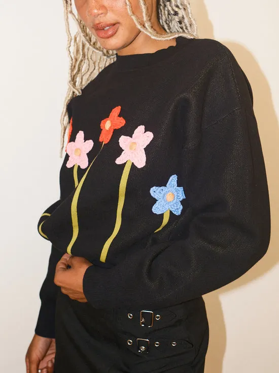 Fleur Sweater Blk Women Tops Lisa Says Gah