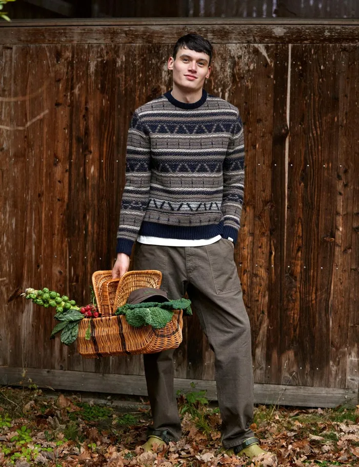 Fort Knitwear CONE JACQUARD KNIT Navy 8211 Men