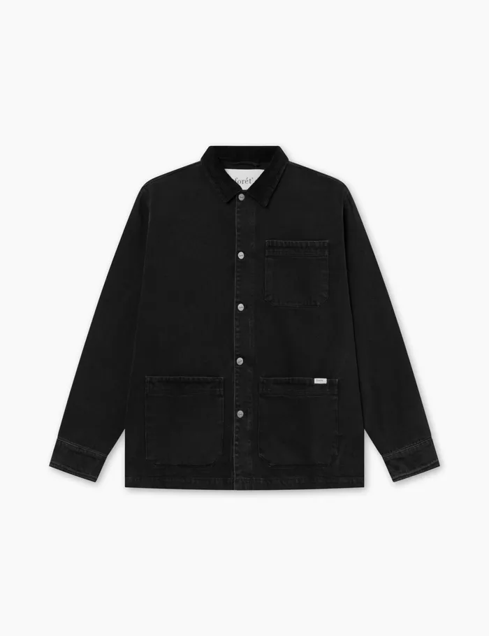 Fort Overshirts ROWAN OVERSHIRT Washed Black Denim 8211 Men