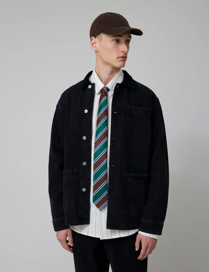 Fort Overshirts ROWAN OVERSHIRT Washed Black Denim 8211 Men