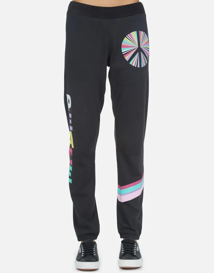Gia Rainbow Ray Peace Onyx Women039s Lauren Moshi Long Sweatpants