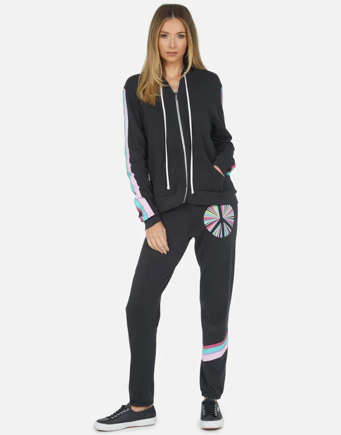 Gia Rainbow Ray Peace Onyx Women039s Lauren Moshi Long Sweatpants