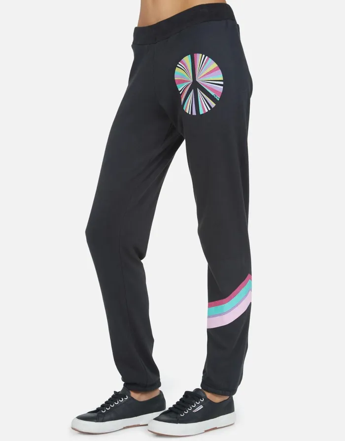 Gia Rainbow Ray Peace Onyx Women039s Lauren Moshi Long Sweatpants