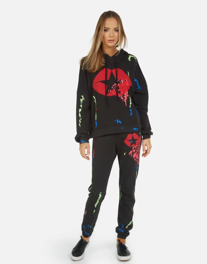 Gia Star Kiss Onyxpaint Smudge Women039s Lauren Moshi Long Sweatpants