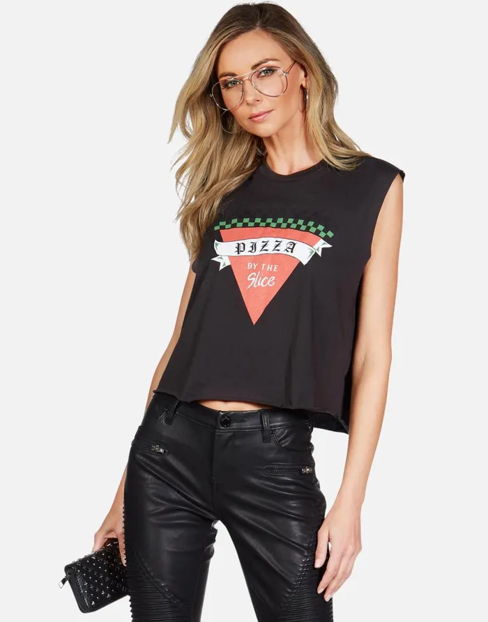 GiGi Pizza Slice Onyx Women039s Lauren Moshi Tanks