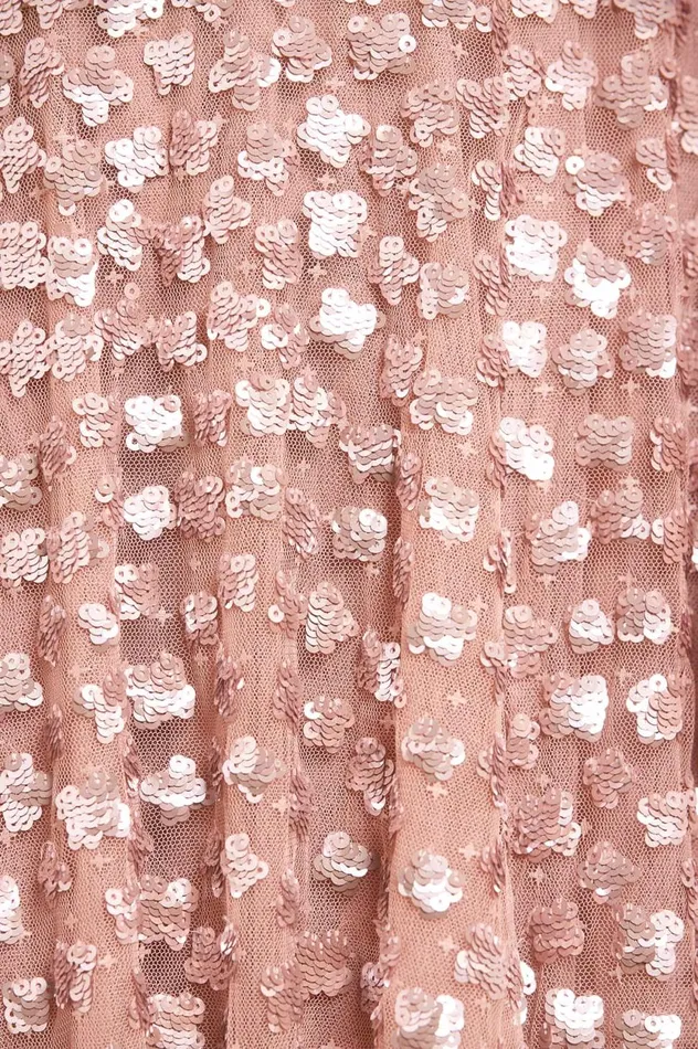 Glisten Long Sleeve Ankle Gown Pink Women Needle and Thread Dresses