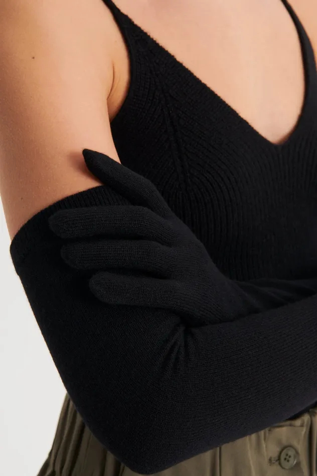 Gloves Women CASHMERE GLOVES BLACK Scanlan Theodore