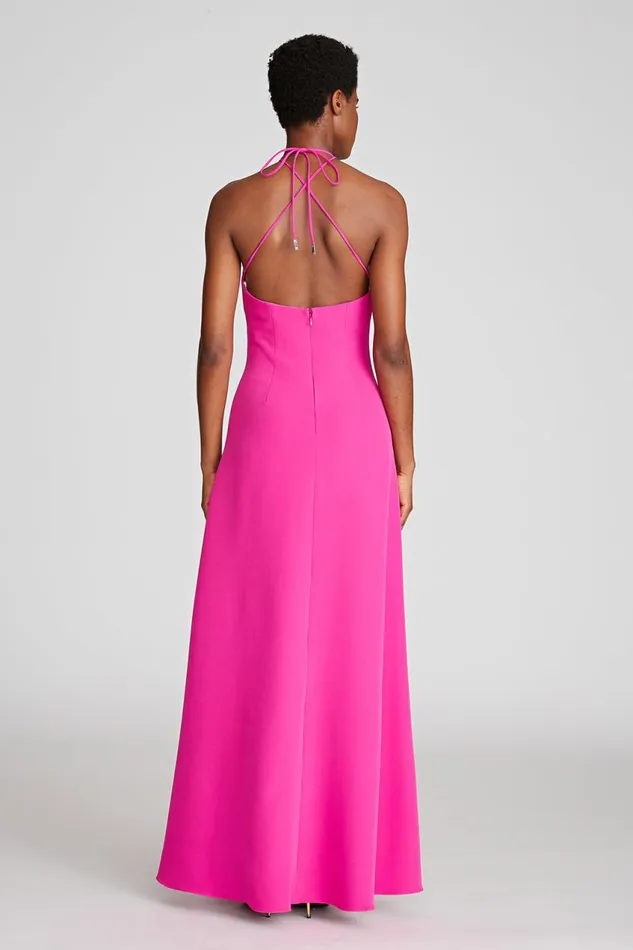 Gowns Women Halston Gabriela Gown In Stretch Crepe Berry