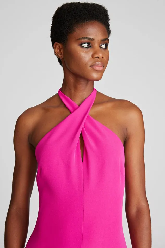 Gowns Women Halston Gabriela Gown In Stretch Crepe Berry