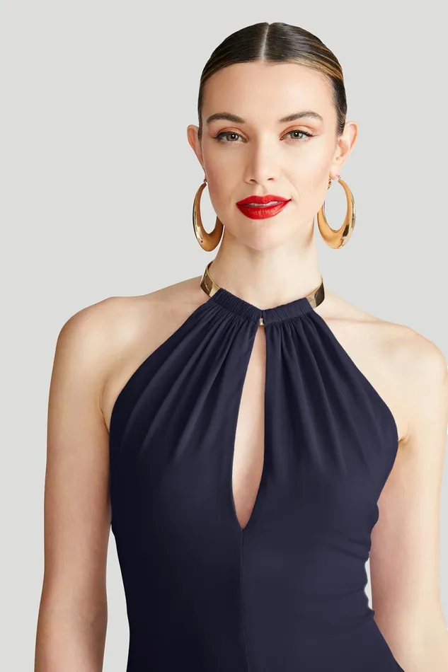 Gowns Women Halston Oriana Gown In Matte Jersey Navy
