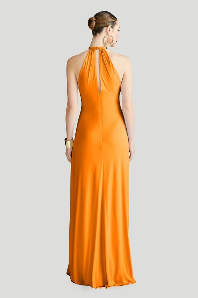 Gowns Women Halston Oriana Gown In Matte Jersey Orange Pepper