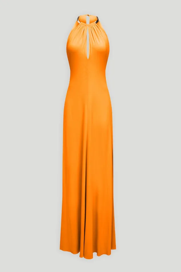 Gowns Women Halston Oriana Gown In Matte Jersey Orange Pepper