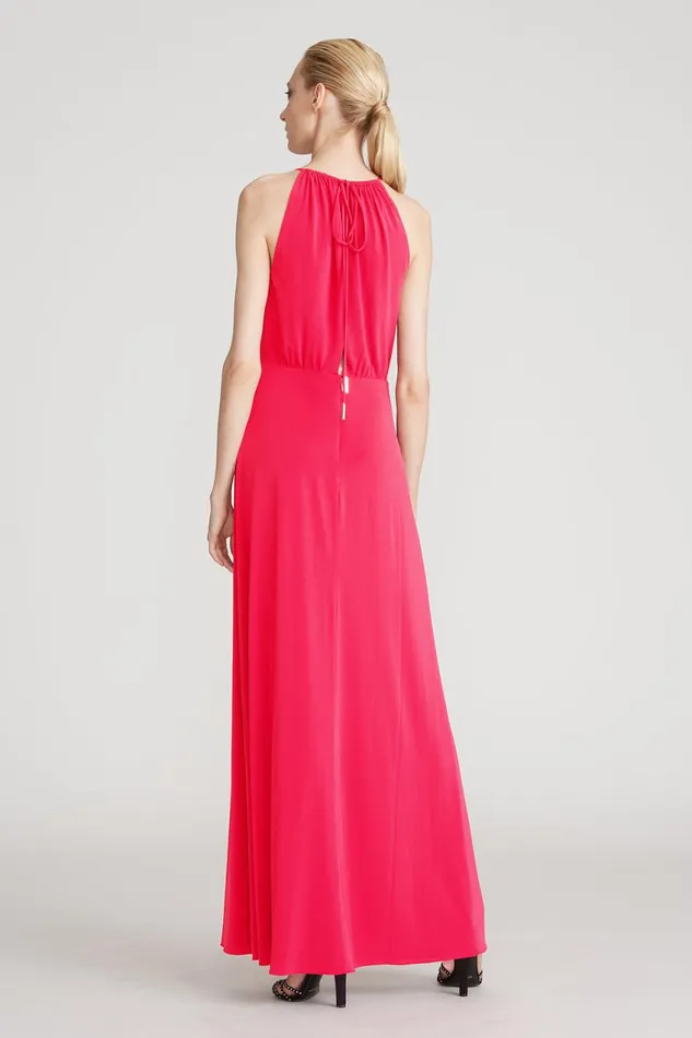 Gowns Women Halston Priscilla Halter Jersey Gown Hot Pink