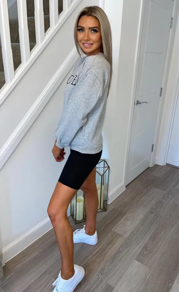 Grey 039Vogue039 Slogan Sweatshirt Women Missfiga LoungewearTracksuits
