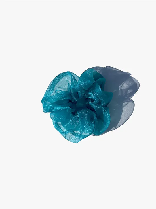 Hair Accessories Lisa Says Gah Women Mini Organza Scrunchie Peacock