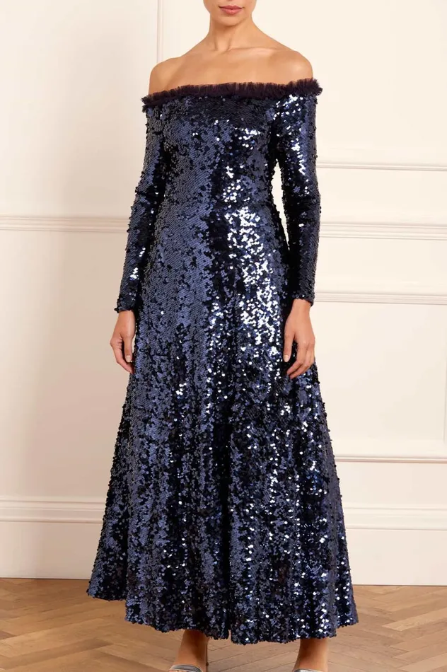 Hallie Ankle Gown Blue Women Needle and Thread Dresses