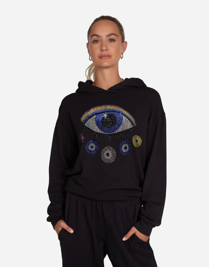 Harmony Crystal Rainbow Evil Eye Black Women039s Lauren Moshi Long Sleeve