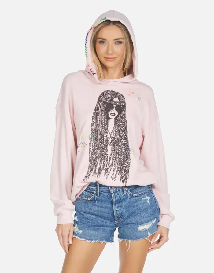 Harmony Hippie Girl Pink Nectar Women039s Lauren Moshi Hoodies