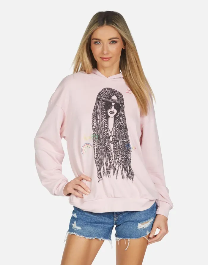 Harmony Hippie Girl Pink Nectar Women039s Lauren Moshi Hoodies