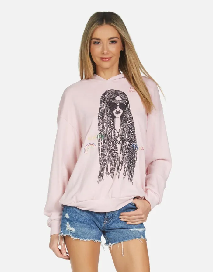 Harmony Hippie Girl Pink Nectar Women039s Lauren Moshi Hoodies