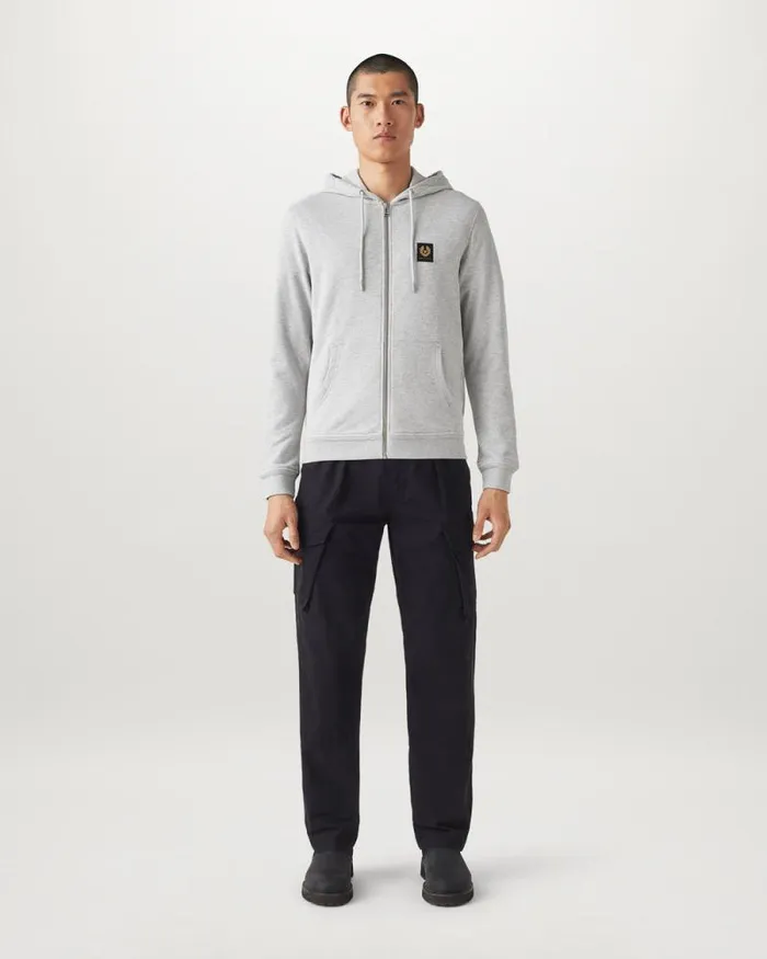 Hoodies and Sweatshirts Men Belstaff Belstaff Full Zip Hoodie Old Silver Heather Hoodies and Sweatshirts Men Belstaff Belstaff Full Zip Hoodie Old Silver Heather