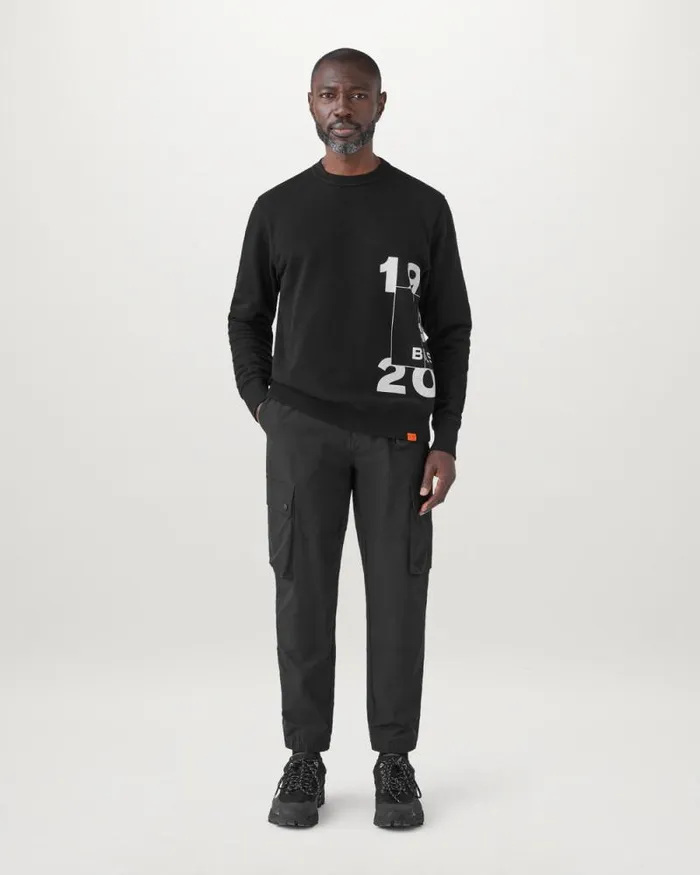 Hoodies and Sweatshirts Men Belstaff Centenary Logo Sweatshirt Black British Khaki