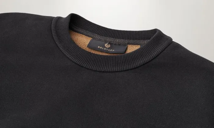 Hoodies and Sweatshirts Men Belstaff Centenary Logo Sweatshirt Black British Khaki
